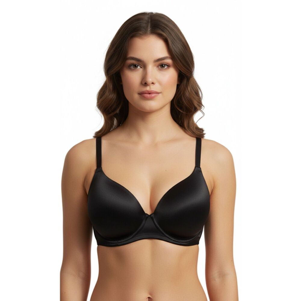 Victoria's Secret Lined Demi Black  Satin Bra Size 36D
